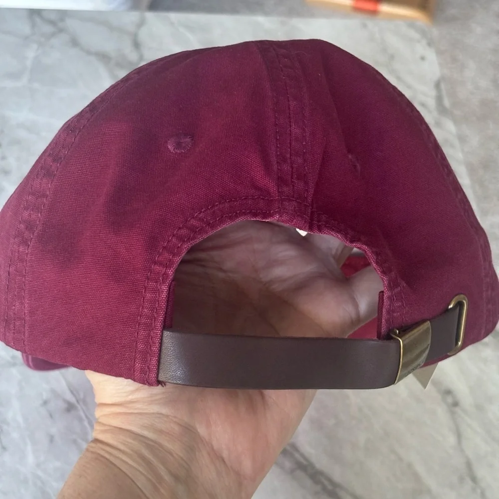 NWT JCREW Men’s or unisex Burgundy Cotton Baseball Cap one size fits most